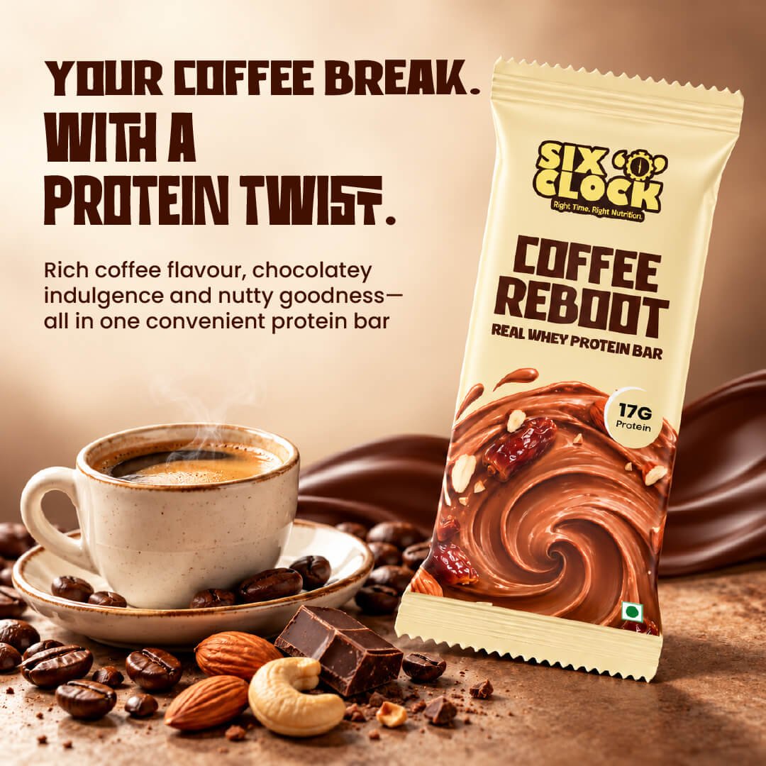 SIX O’CLOCK Coffee Reboot Real Whey Protein Bar