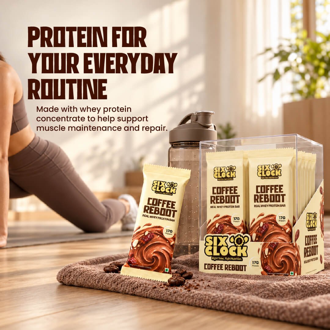 SIX O’CLOCK Coffee Reboot Real Whey Protein Bar