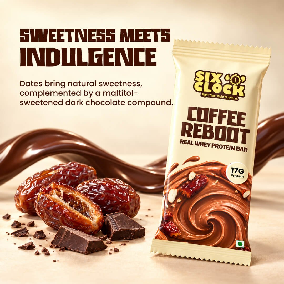 SIX O’CLOCK Coffee Reboot Real Whey Protein Bar